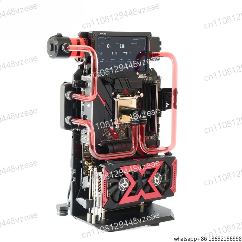 Aluminum Desktops Horizontal/Vertical ATX Body Frame KFJX-V1 Water Cooling PC Gamer Cabinet Case Open Type Full CNC