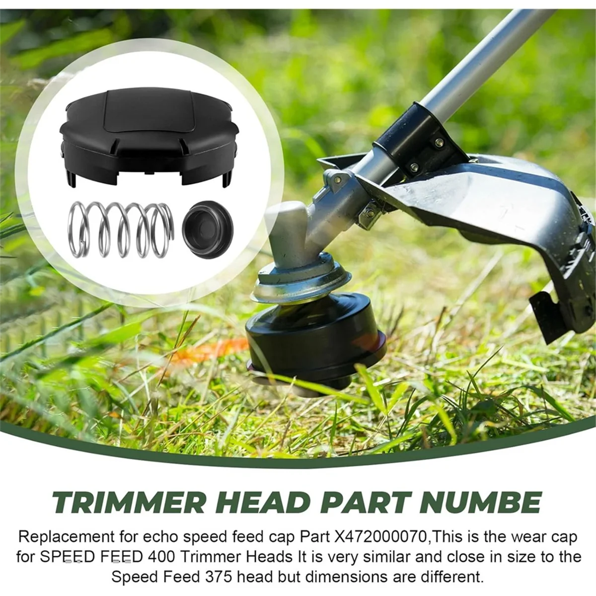 

X472000070 Head Trimmer Weed Speed Feed Cap 400 and Spring Kit for Weedeater String Spool Cover 4Inch Heads 4Pack