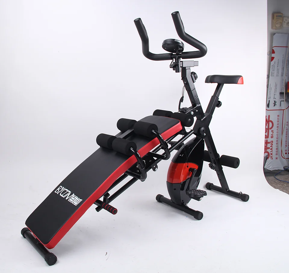 7 in 1 Abdominal Trainer Machine Magnetron Spinning Bike AB Exercise Sit-ups Supine Board Waist Fitness Equipment