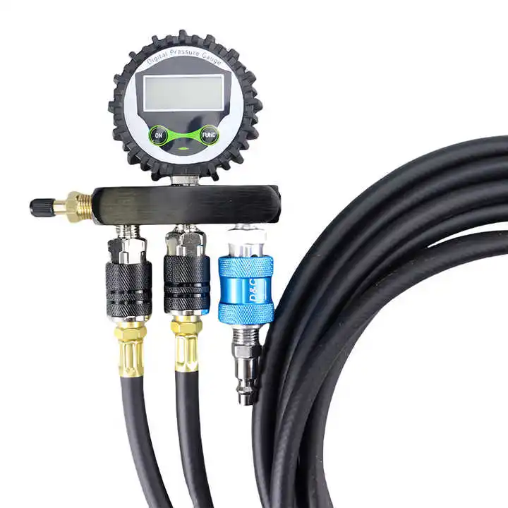 2024 New 4 Way Tire Inflation Deflation System Off-Road Digital Pressure Gauge Customize Hose and Air Chuck