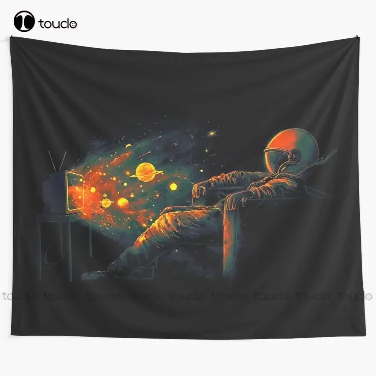 القناة الكونية الكوكب المجرة الكونية نسيج قماش مزخرف جداري في المتجر بطانية نسيج غرفة نوم المفرش الديكور غطاء الجدار #1