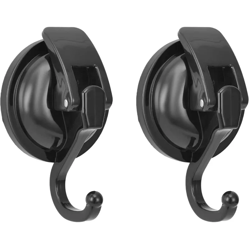 2Pcs Heavy Duty 15LB Vacuum Suction Cup Hook Reusable No Drilling Super Suction Hanger for Shower Robe Coat Wreath