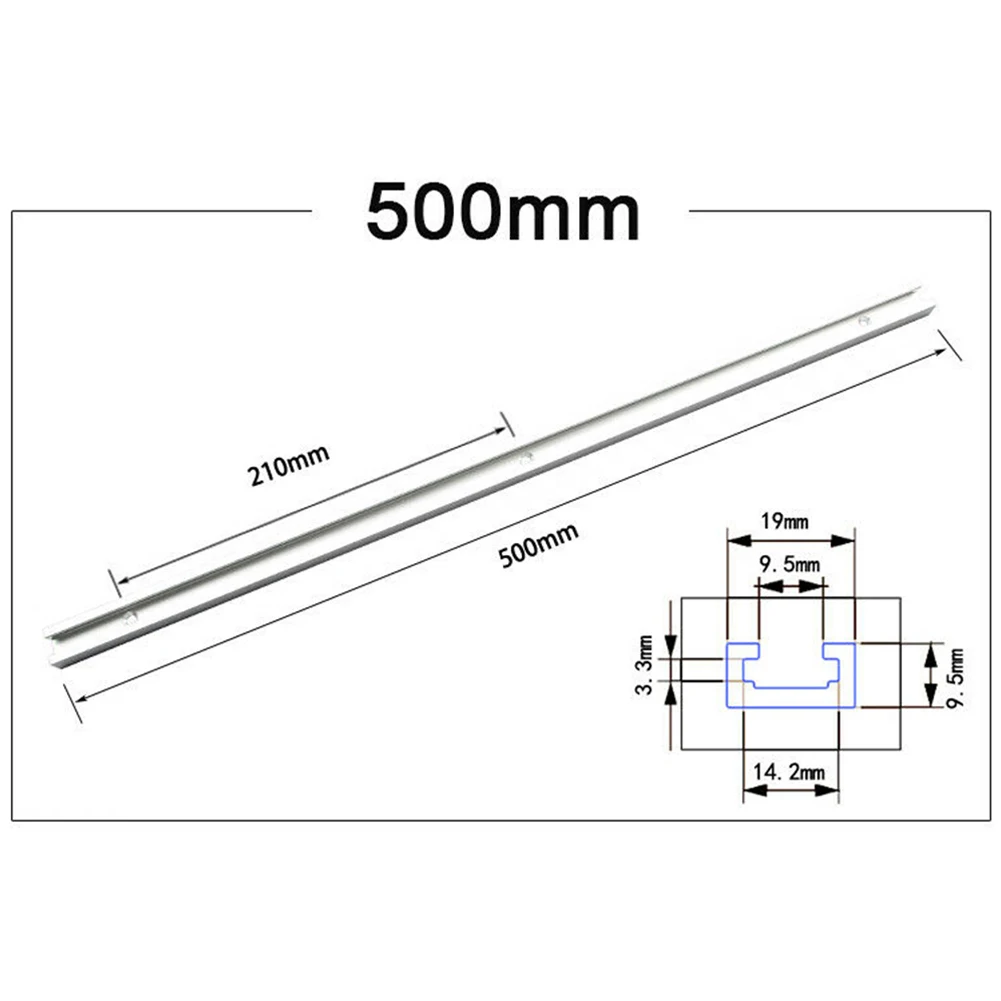 Aluminium Alloy T-Slot Track 300-600mm Miter Jig Tools T-track Slide For Woodworking Router Table Workbench Suitable For T Screw