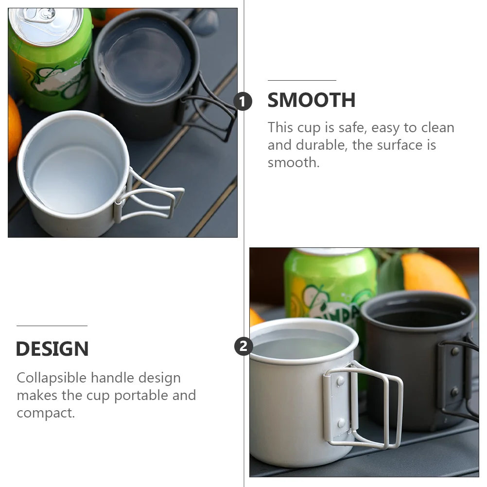 

2Pcs Aluminium Alloy Portable Foldable Cups Lightweight Water Mugs for Camping Hiking Travel Coffee Beer Outdoor Drinking Cups