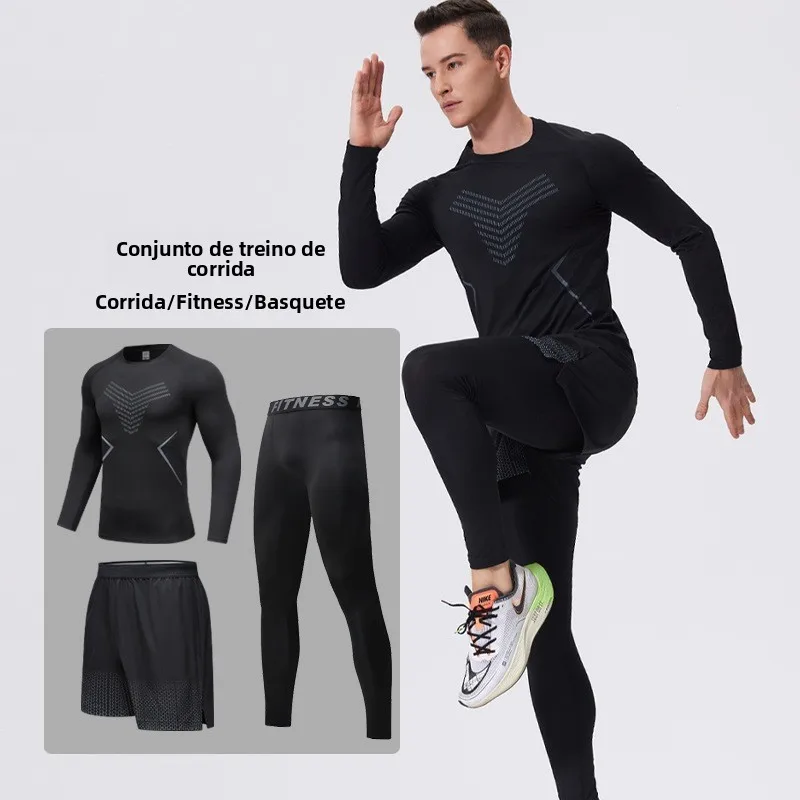 men's-running-sport-suit-quick-dry-morning-run-cycling-fitness-clothes-spring-autumn-long-sleeve-short-pants-casual-sport-set
