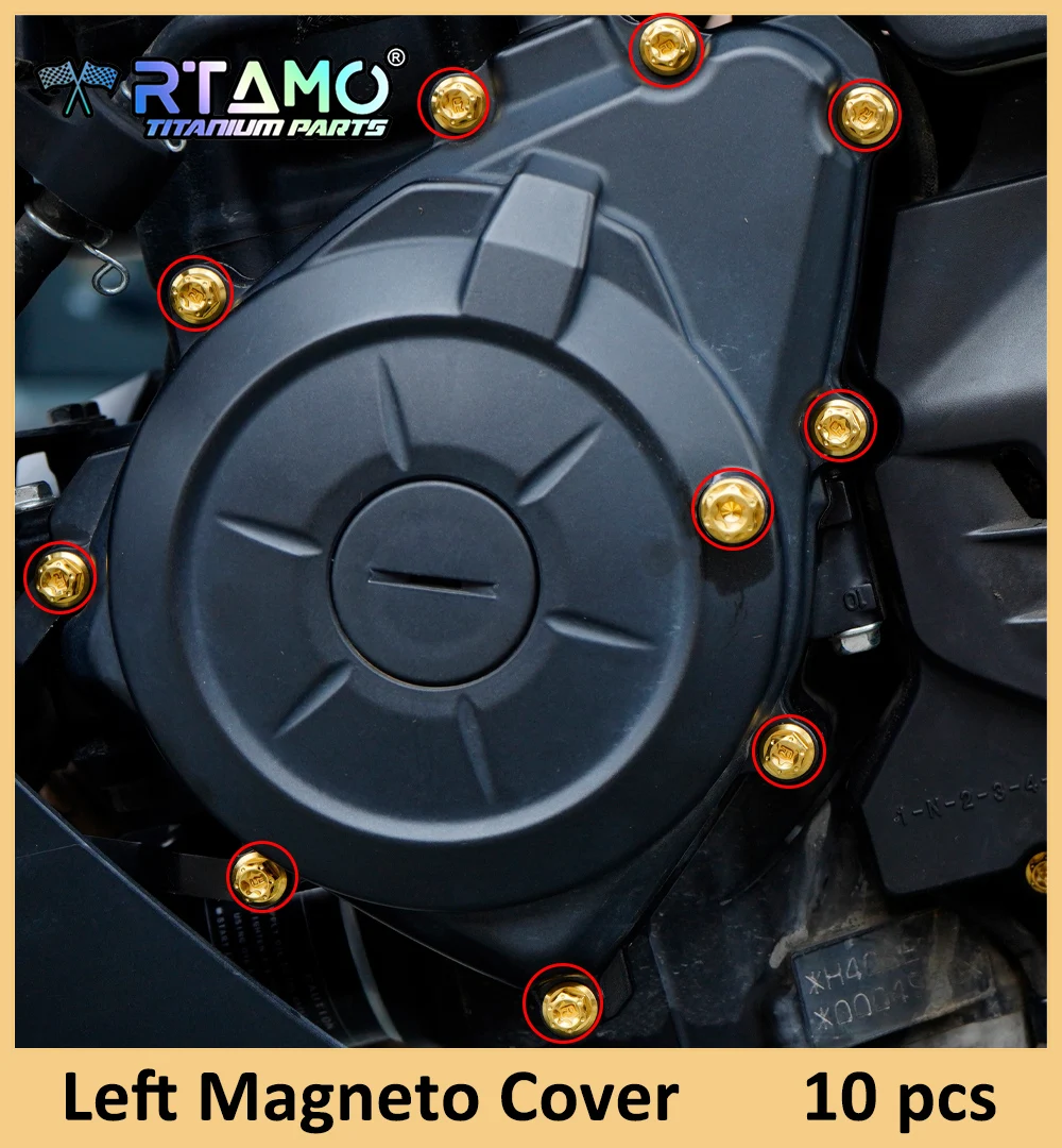 RTAMO Gr5 Titanium Bolts Motorbike Modified Screw for Yamaha MT-03 Engine Cover Water Pump Magneto Cover