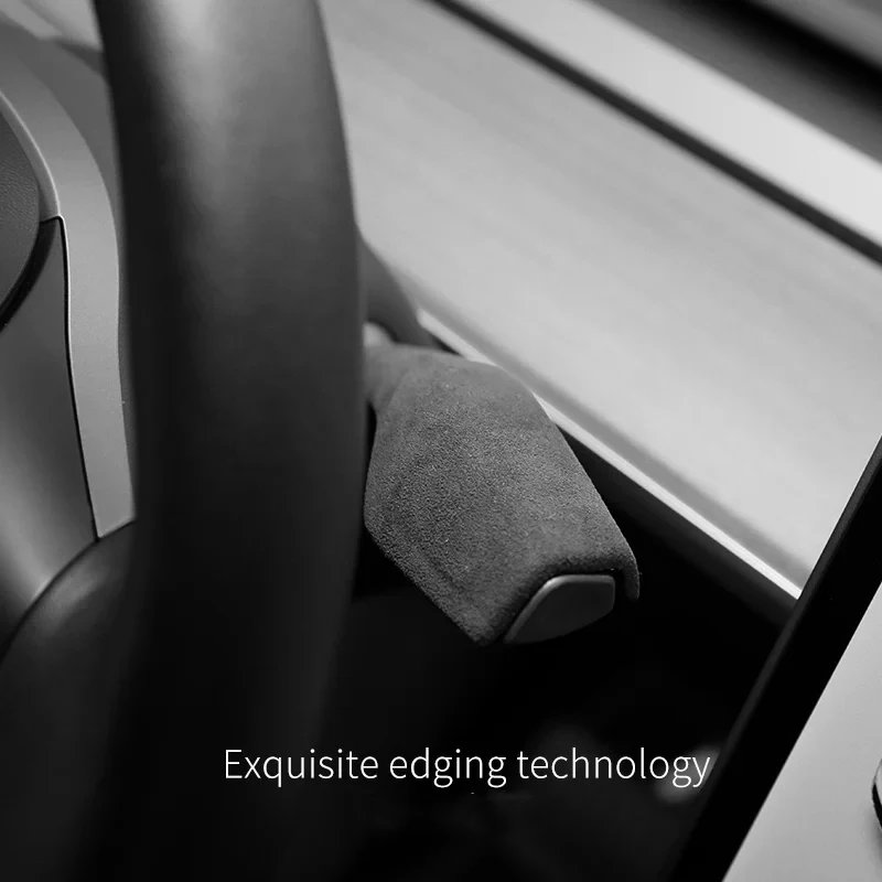 Italian Premium Suede Shift Protection Cover For Tesla Model Y Car Steering Wheel Gear Handle Lever Paddle Cover Accessories