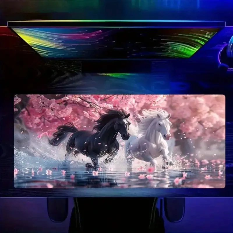 

Black Horse and White Horse high-definition printed mousepads with durable rubber bases are suitable for both home and gamer use