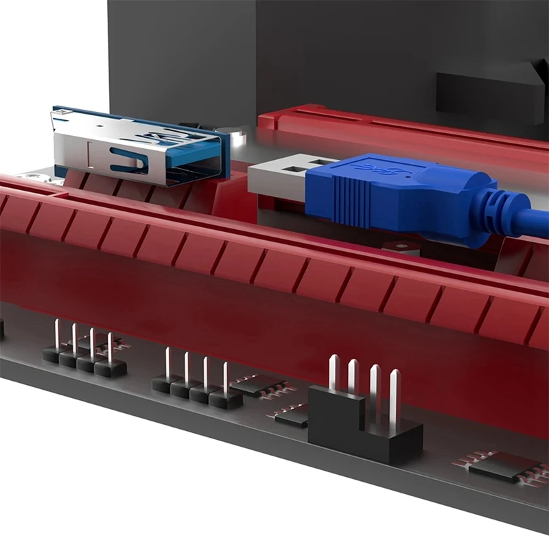 5Th Generation Upgrade PCI Express PCI-E 1X To 1X/4X/8X/16X Riser Card Side Extension Plug Cable (With LED Light)