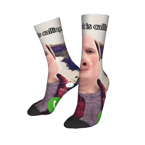 Fashion Unisex Crew Socks John Pork Is Calling Funny Meme Merchandise Comfortable Non-slip Socks