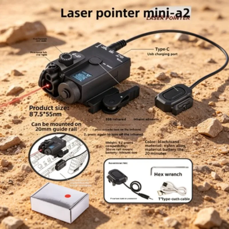 Slim Low Profile M4A1 Side Mount MINI-A2 Green Laser Space Saving Display Parts