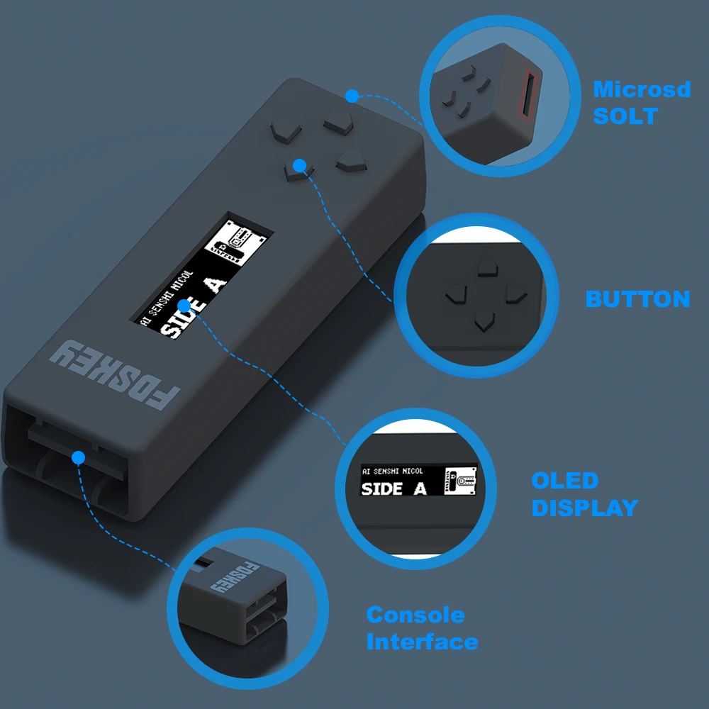 

FDSKey Disk Emulator For Famicom Consoles TF SD Card AV Famicom Disk System Drive Emulator with OLED Display