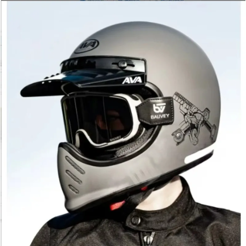 AVA Pointed Nose Small Helmet Motorcycle Highway Cruise Classics Cafe Racer Cascos ECE Vintage Small Shell Off-road Helmet