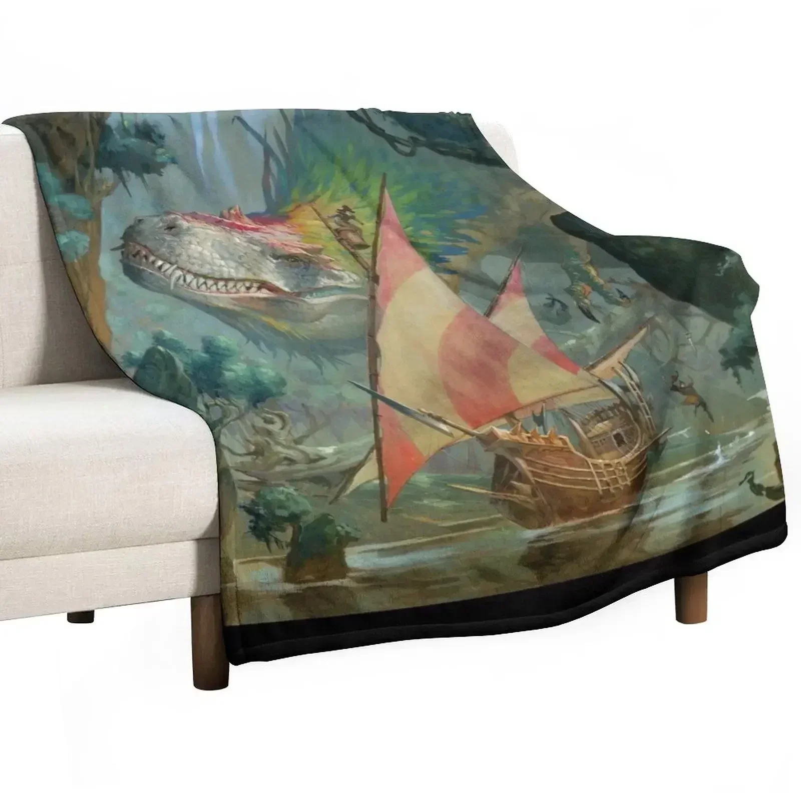 Colossal Dreadmaw Throw Blanket Moving Giant Sofa Cute Plaid Summer valentine gift ideas Beach Blankets