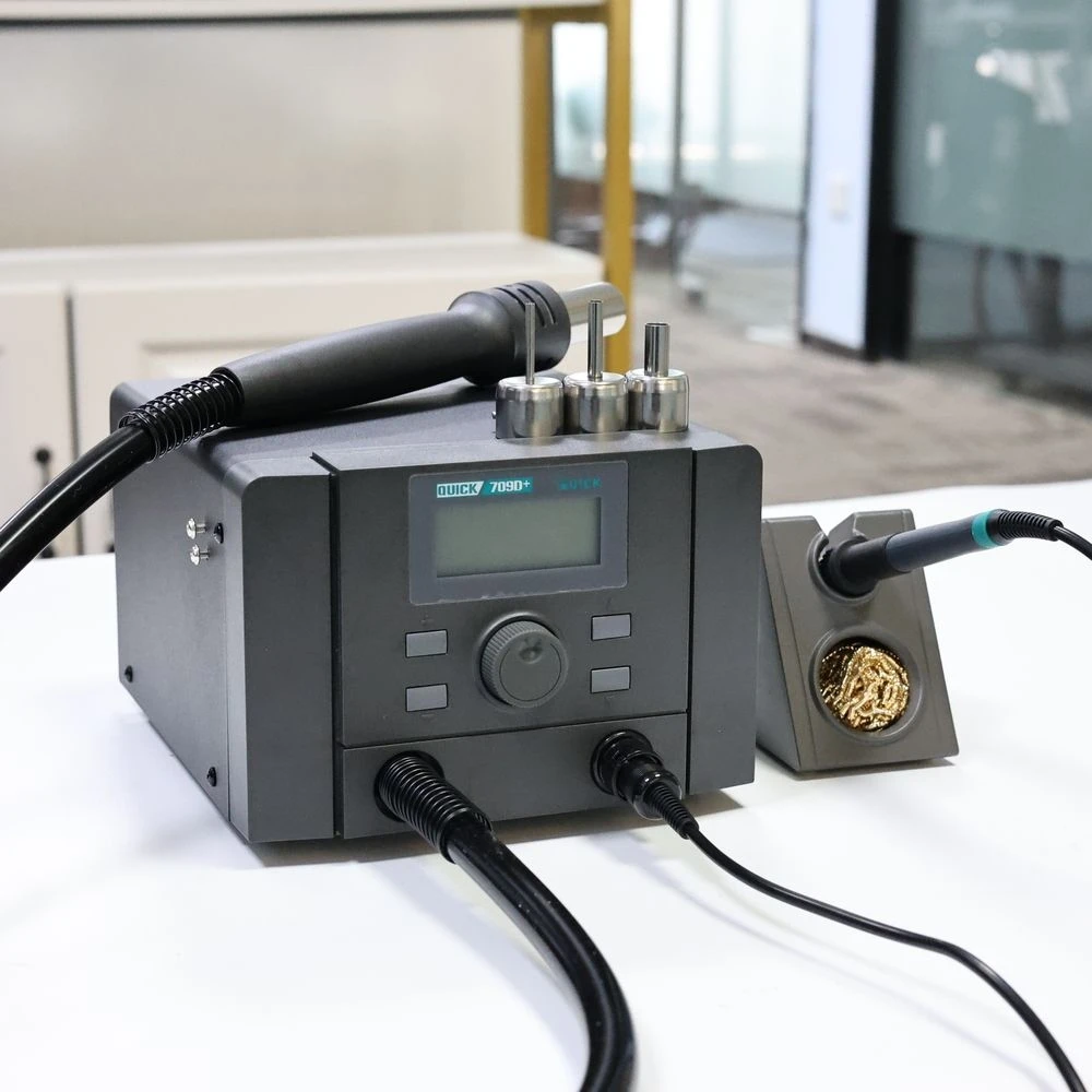 Quick 709D+ 1350W Soldering Station Hot Air Gun Electronic 2 in 1 Welding Rework Station For SMD PCB Mobile Phone Repair Tools