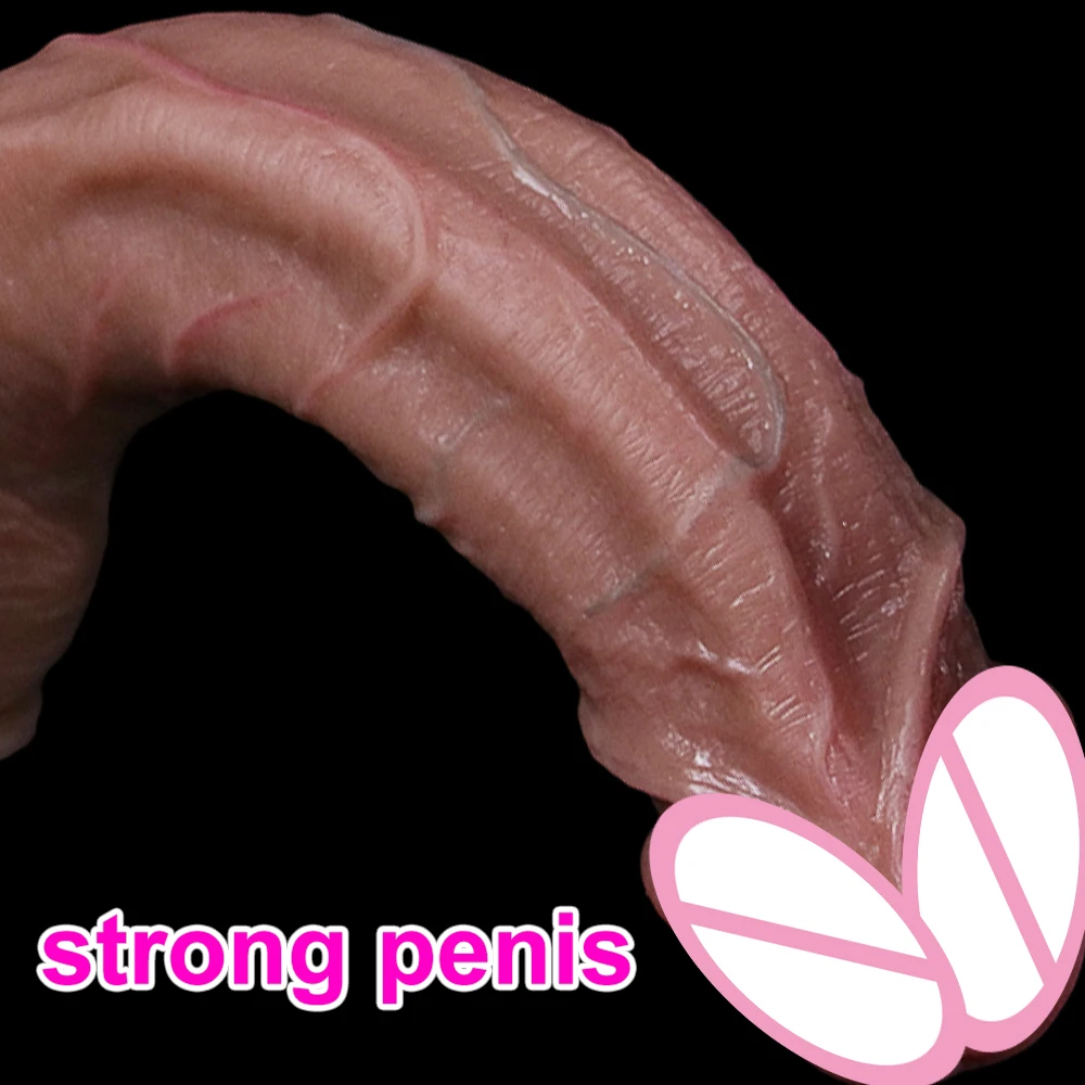 Realistic Strong Man Soft Big Dildo Double Silicone Small Flesh Penis Woman Anal Sex Toy Suction Cup Dick Gay Masturbators Cock