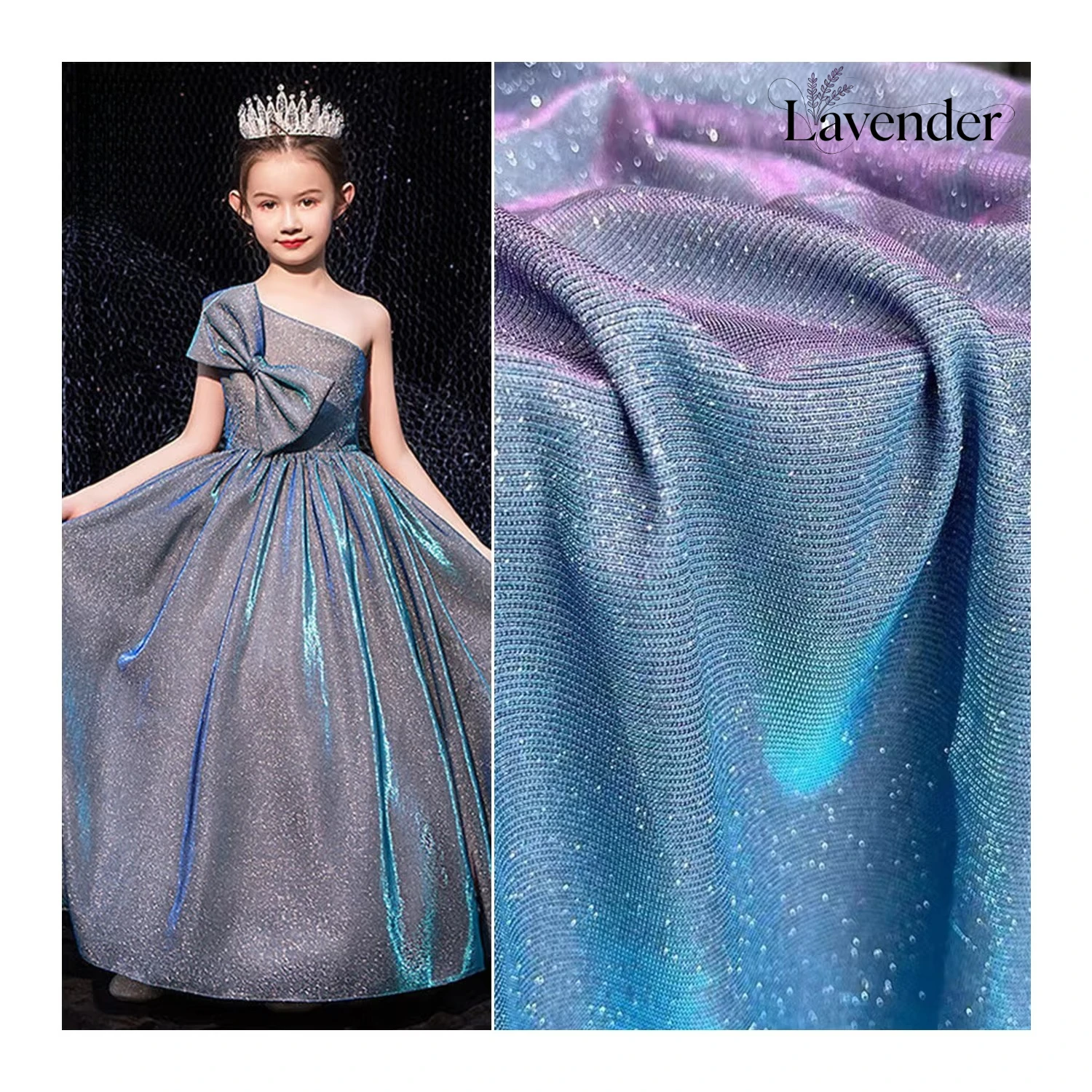 Shimmering silk gradient powder-painted fabric for sewing evening gowns performance costumes fabric designer fabric material