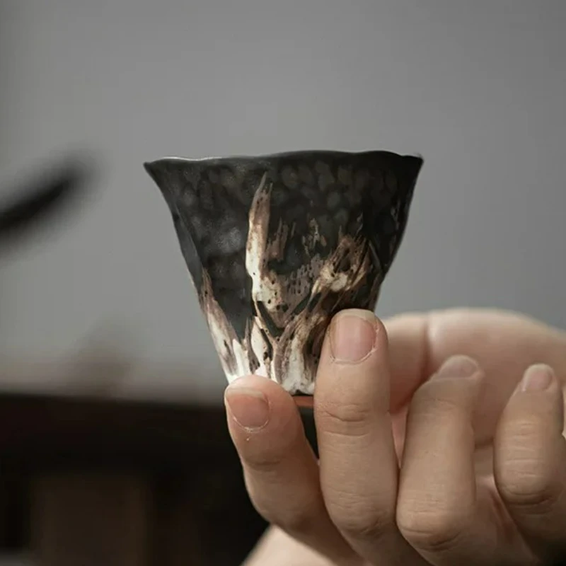 

Japanese-style Wind Lotus Rhyme Tea Cup Creative Personalized Ceramic Cup Kung Fu Single Cup Tea Teaware Office Home Tea Set