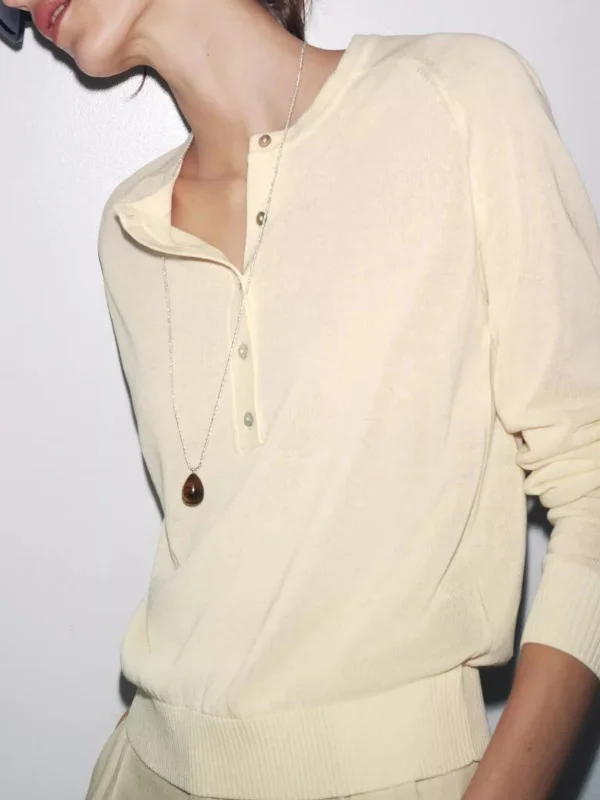 

New 2025 Autumn Women's Loose Long Sve round Ne Knitwear Casual Versatile Polyester Fiber Full-Body Suiting Simple Sle