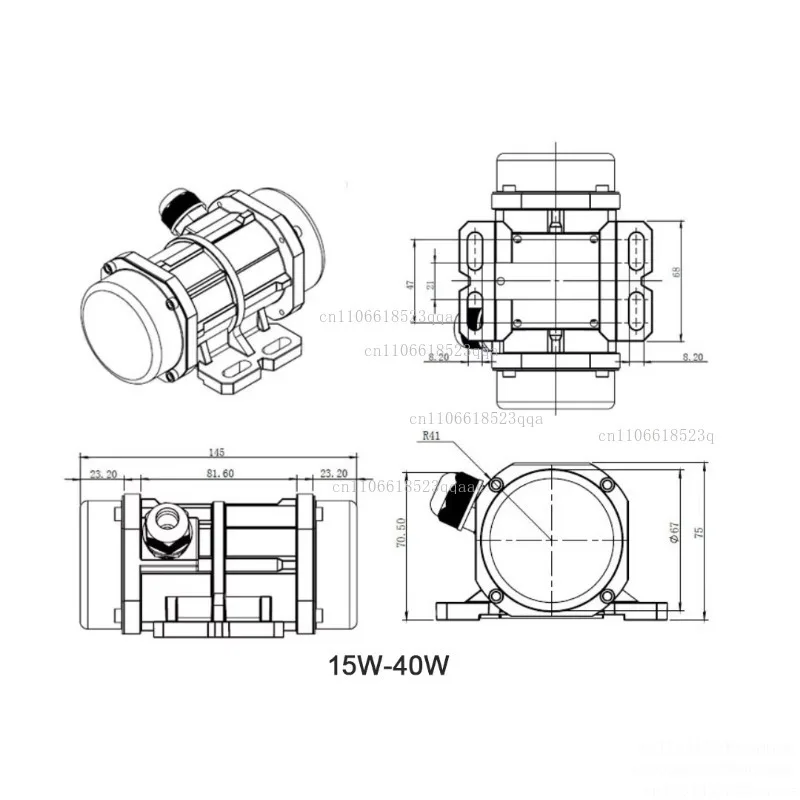 220V Concrete Vibration Motors and Speed Controller AC Single Phase 15W~150W Water Proof Industrial Vibrating Screen Shaker