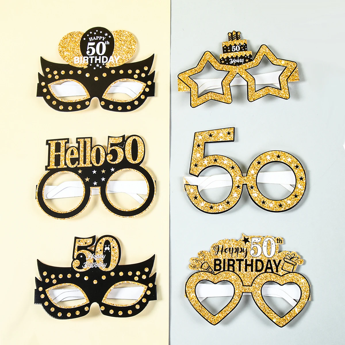 Schwarzgoldene Geburtstags-Papiergläser, alles Gute zum 30. 40. 50. 60. 70. Geburtstag, Party-Dekoration, 18, 40, 50, 60 Jahre, Foto-Requisiten, DIY-Geschenk
