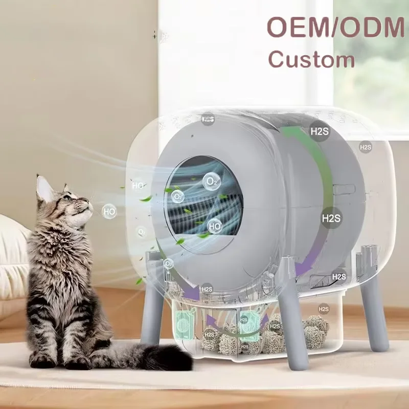 Intelligent APP control automatic cat  box, self-cleaning electronic pet toilet, easy cleaning function, cat  box