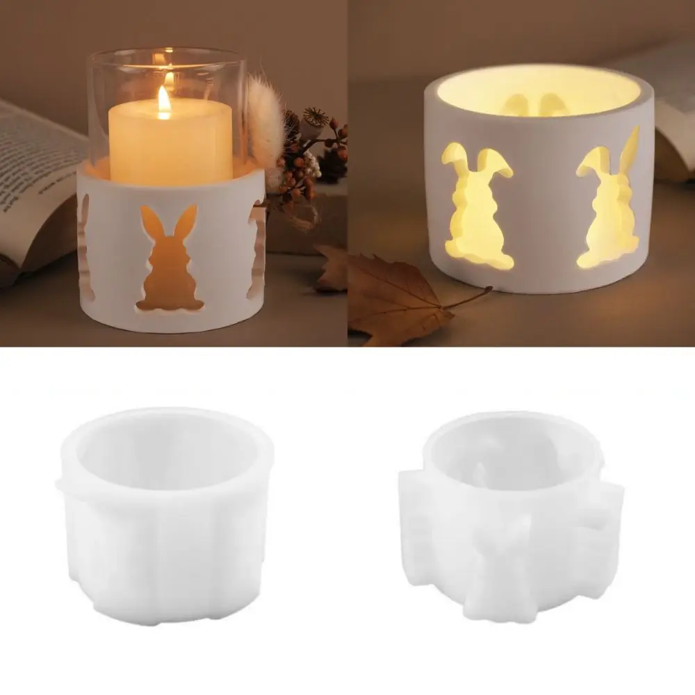 

Новый пасхальный кролик DIY подсвечник милый кролик легкосъемная форма для свечей силиконовая полая форма для подсвечника домашний декор