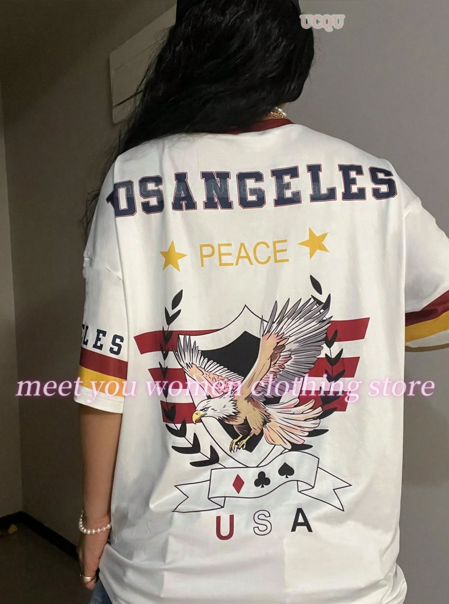 T-Shirt manches courtes col en v pour femmes, imprimé Los Angeles numéro 29, graphique d'été, maillots de Baseball, T-Shirt de Sport surdimensionné à rayures