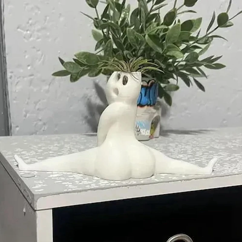 2PCS Funny Big Booty Ghost Planter Prank Gift Decor Planter Air Fern Display Stand