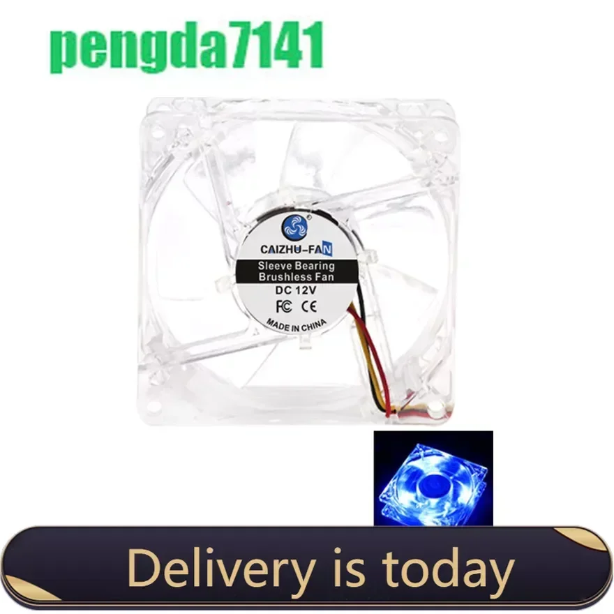 Led azul DC 12V 80MM 8025 80*80*25MM 8*8*2,5 CM ventilador con cubierta de PC ventilador de refrigeración 2PIN 3PIN 4D