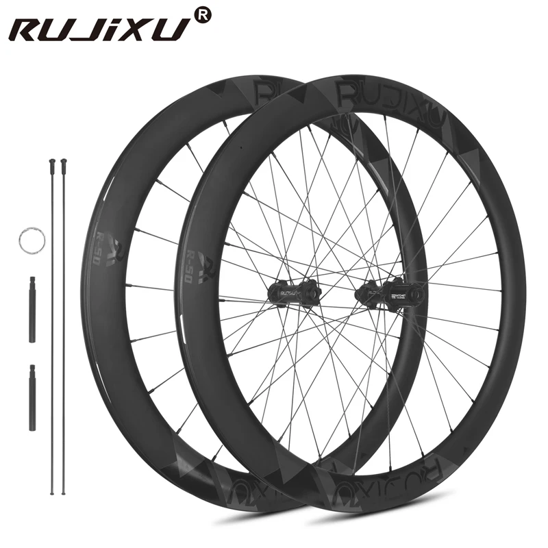 1376g RUJIXU 36T/54T ratchet  Carbon Wheels Disc Brake 700c Road Bike Wheelset  UCI Quality Carbon Rim Center Lock Road Cycling