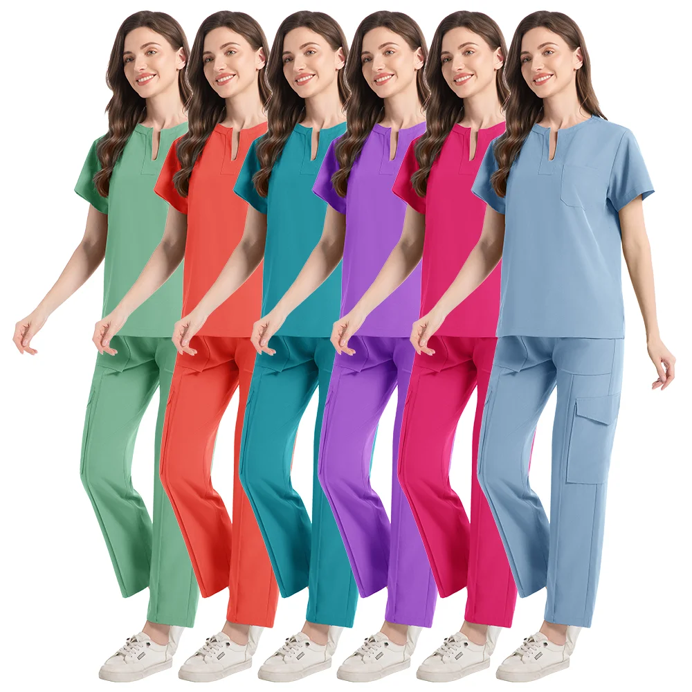 

Surgical Scrubs Uniforms Woman Set Medical Nurse Beauty Salon Workwear Clinical Scrub Top Pants Spa Doctor Nursing Clinical Suit