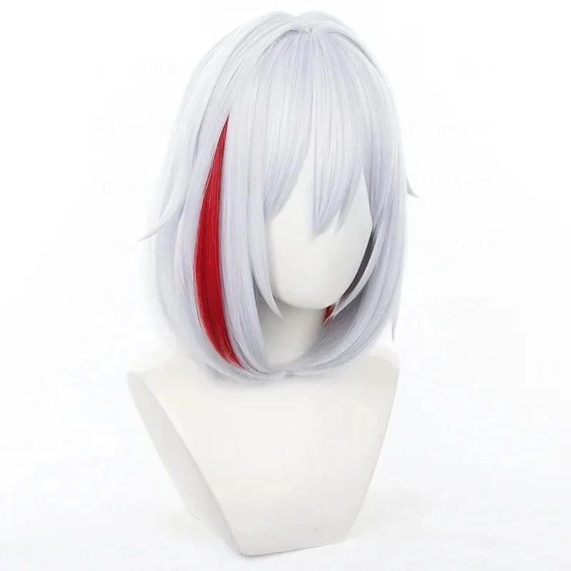 L-email wig Synthetic Hair Game Honkai Star Rail Topaz & Numby Cosplay Wig 35cm Short Straight Mixed Color Heat Resistant Wigs