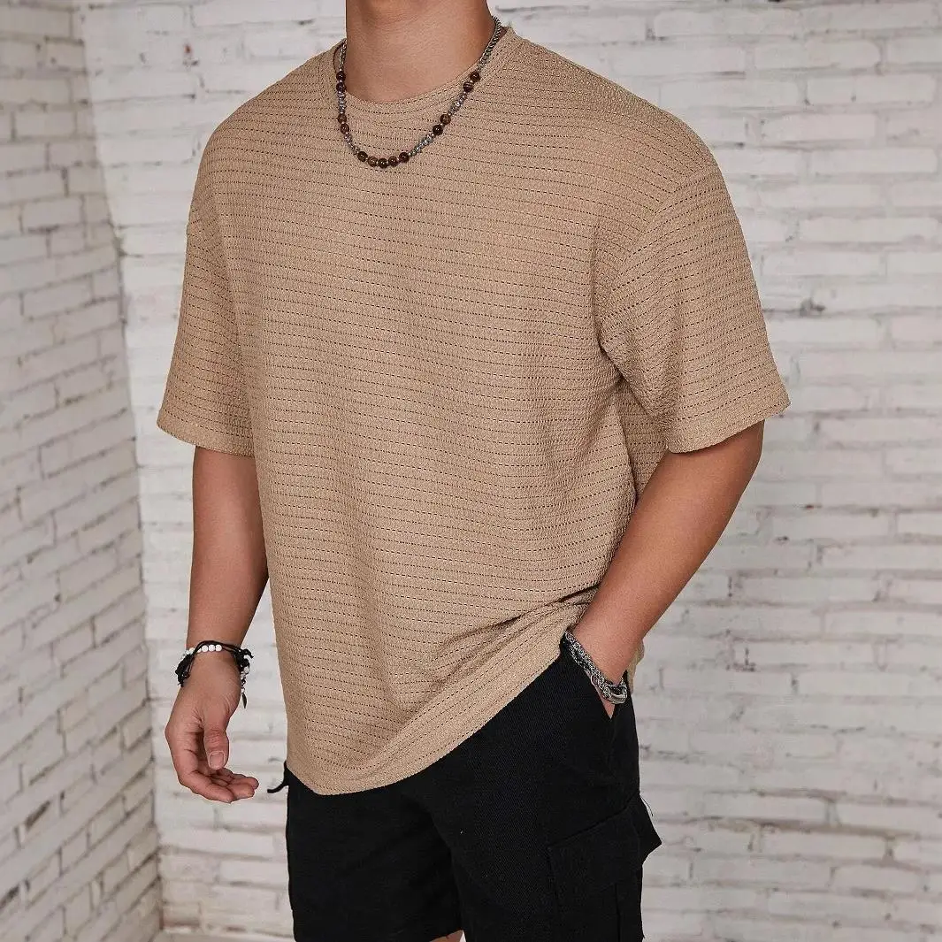 

Модная мужская свободная футболка из дышащего материала с принтом, летняя, из полиуретана, повседневная, комфортная