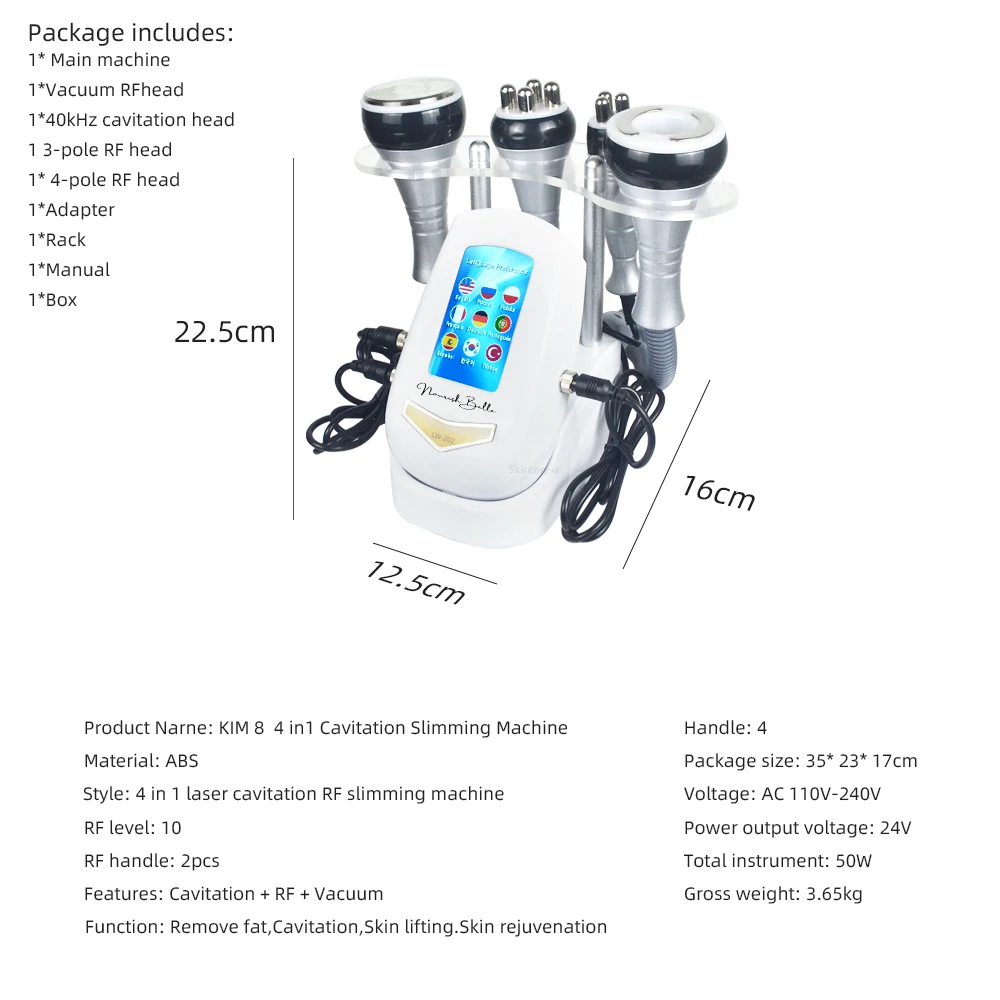 Sentidos 4-in-1 40K Ultraschall-Kavitationsgerät zur Körperstraffung, Gewichtsreduktion, Gesichtshautstraffung und -lifting – Detail 4