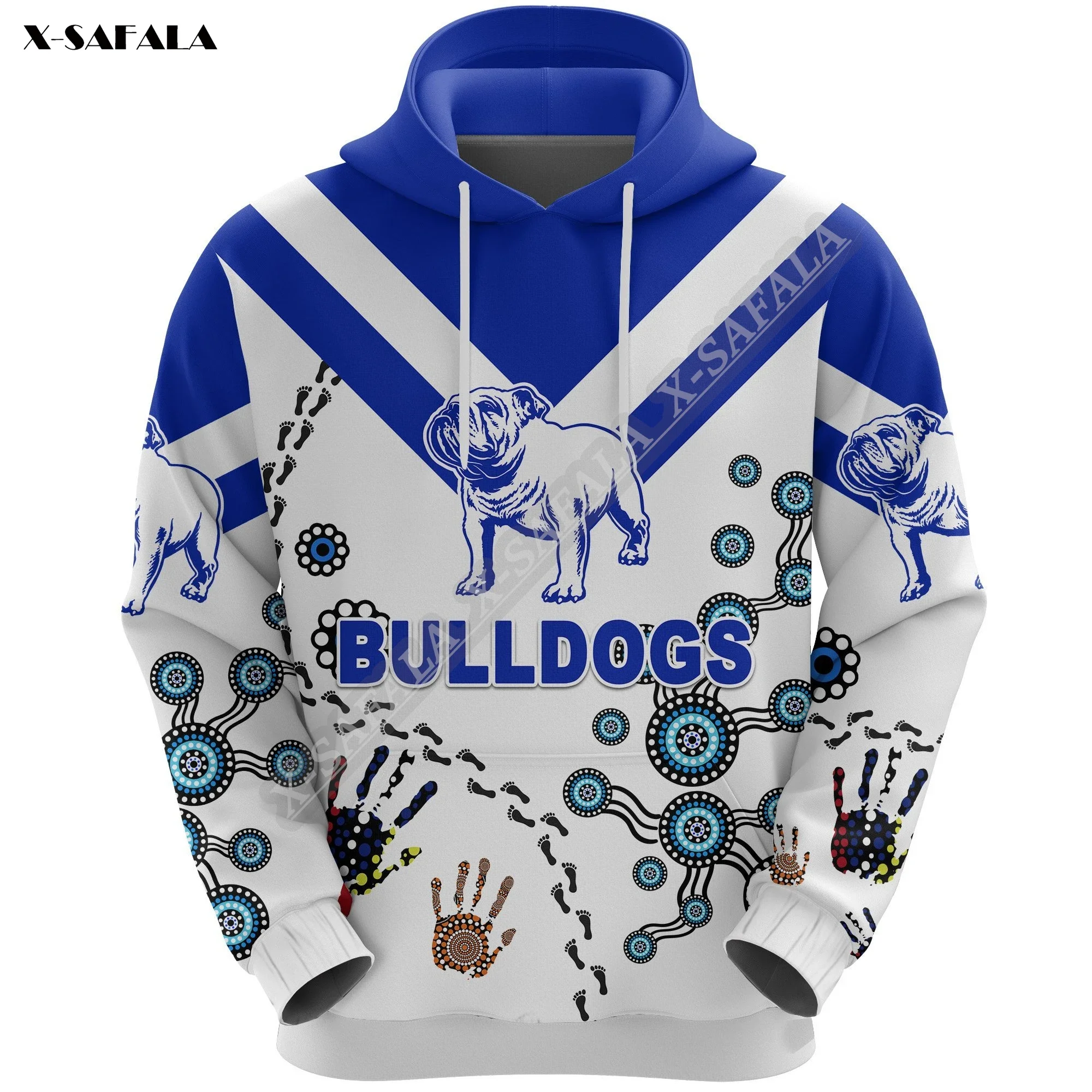 Bulldog Rugby Australia Sport Game 3D Jumper Printed Hoodie Man Child Kids Outwear Zipper Pullover Sweatshirt Casual