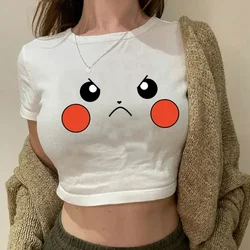 Pokemon Summer women's T-shirt yk2 crop top girls round neck T-shirt