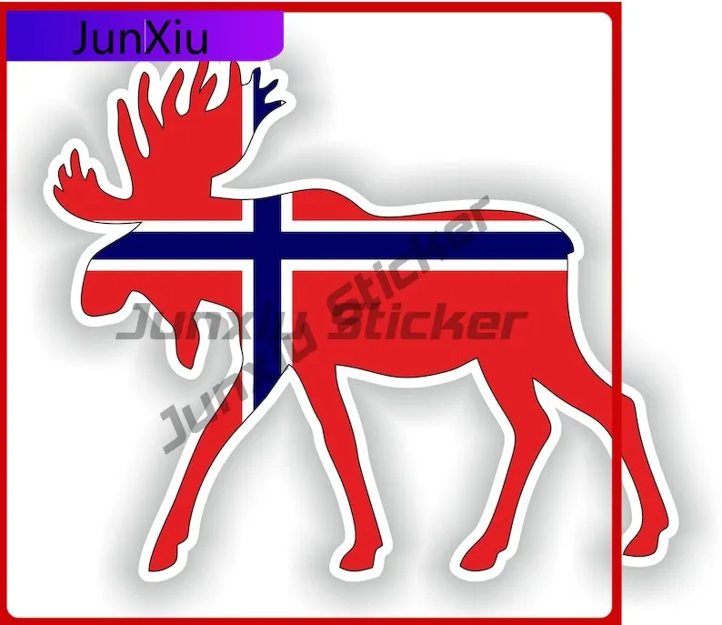 

Moose Norway Flag Stickers Rv Car Decoration Vintage Stickers Suv Window Camping Brand Decals Custom Made For Bumper Car Laptop