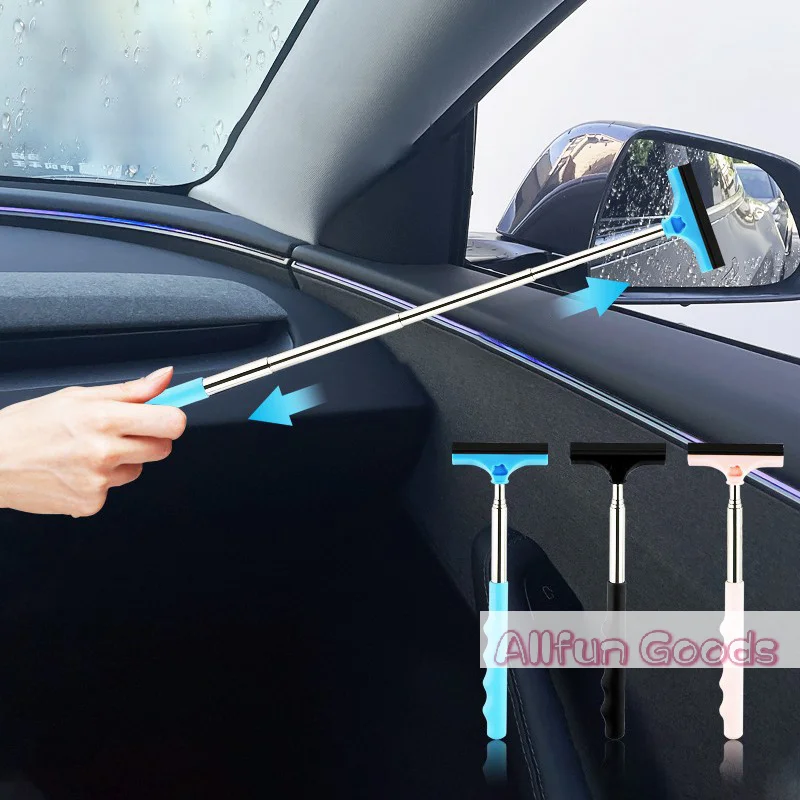 [TG835]Car Rearview Mirror Wiper, Telescopic Squeegee For Auto Glass, Portable Water Cleaner Rod, Mini Automotive Cleaning Tool