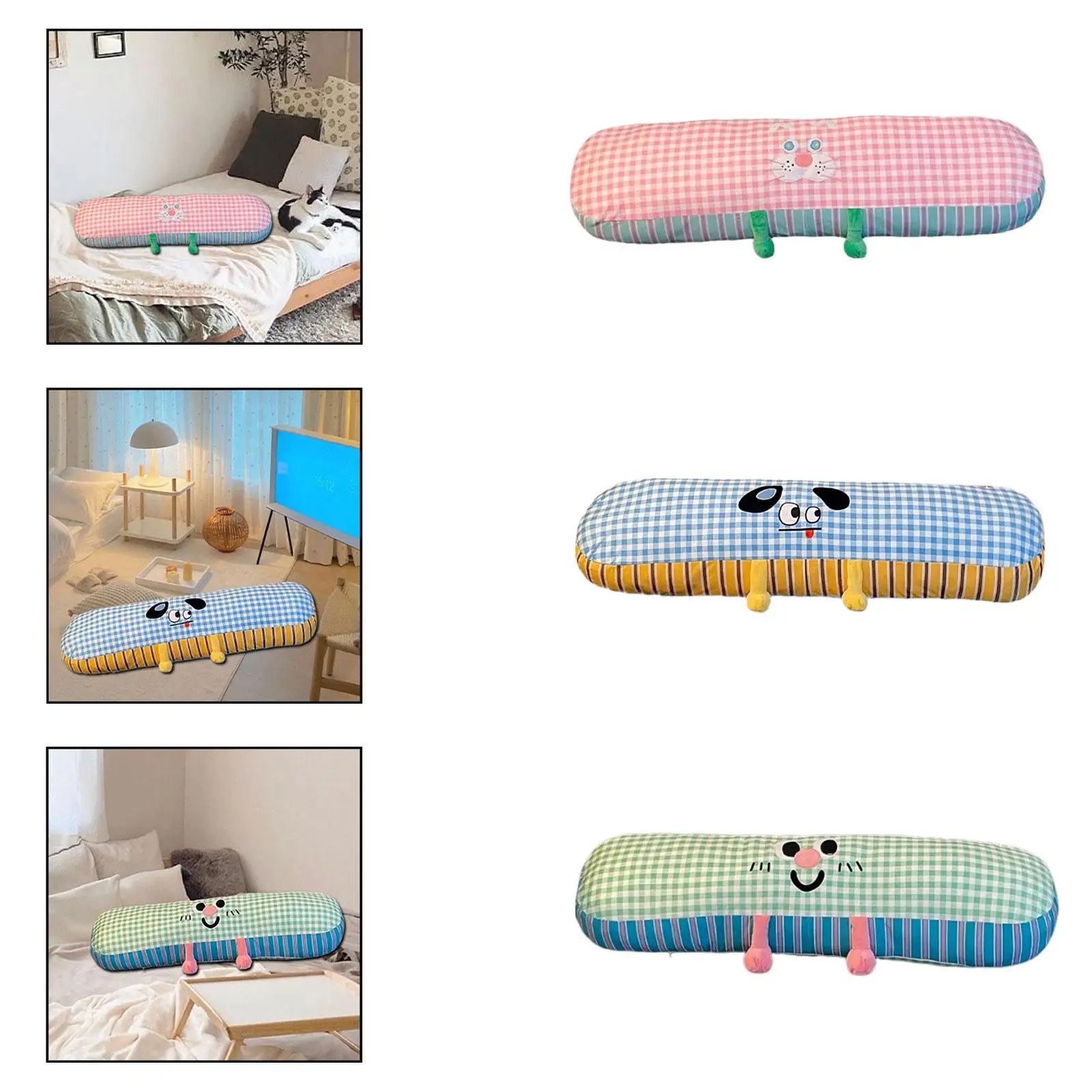 

Long Body Pillow Dormitory Hug Pillow Chair Cushion Creative Creative Plaid