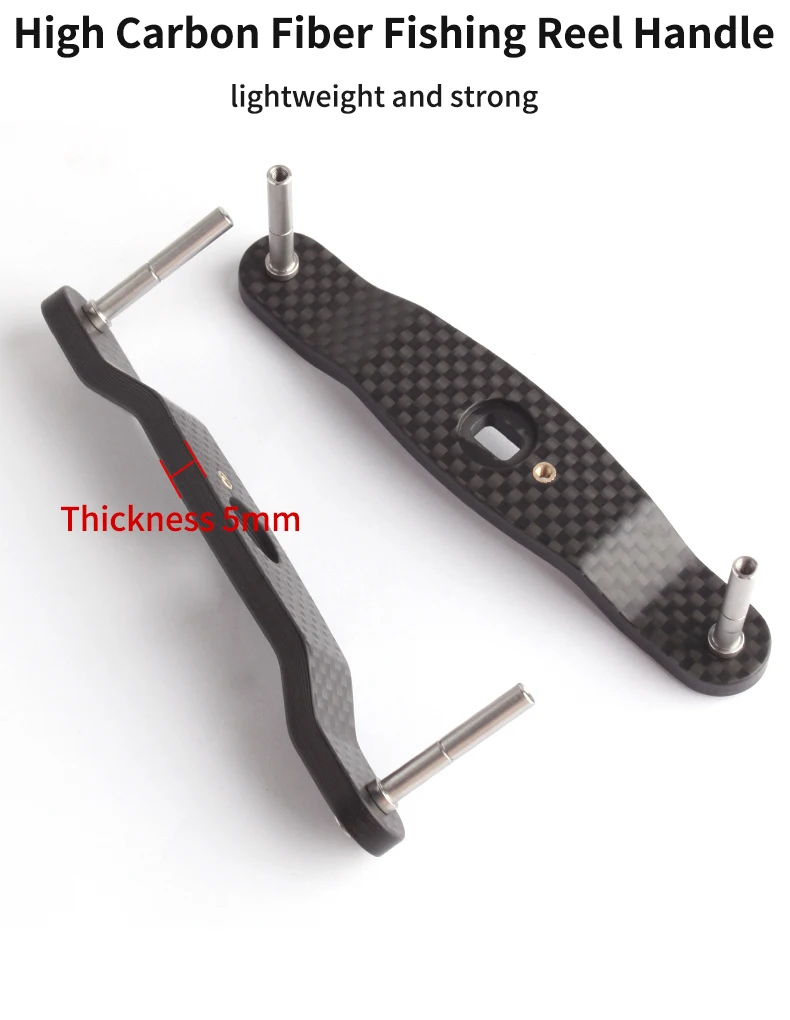 Kawa Angelrollen-Griff aus Kohlefaser, verdickt, 110 mm Länge, 48,5 g/Stück, passend für D/Ab/Shi Casting Rollen, DIY Angelzubehör – Detail 8