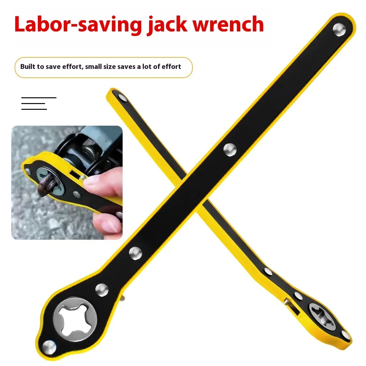 Car Labor-saving Jack Ratchet Wrench Scissor Jack Garage Tire Wheel Lug Wrench Handle Labor-saving Wrench Car Repair Tool