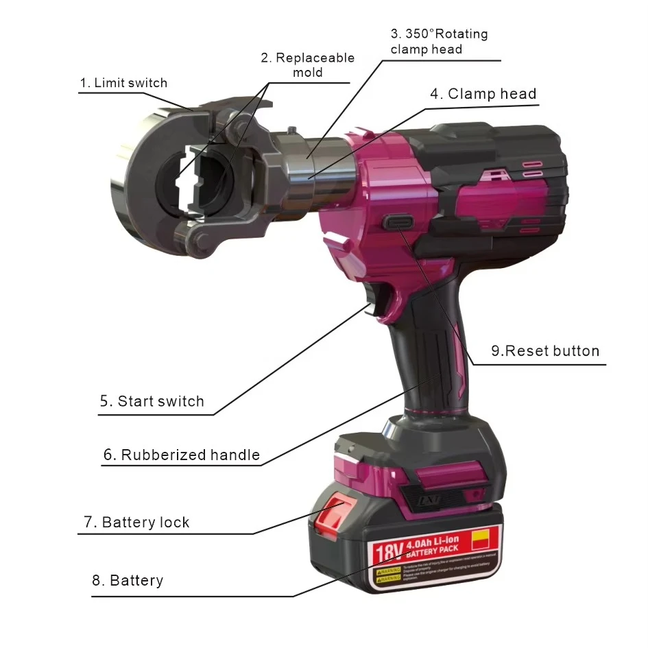 CD-300 Operated Electric Wire Press Pliers Hydraulic Crimping for Cable Copper Aluminum Electric Crimper