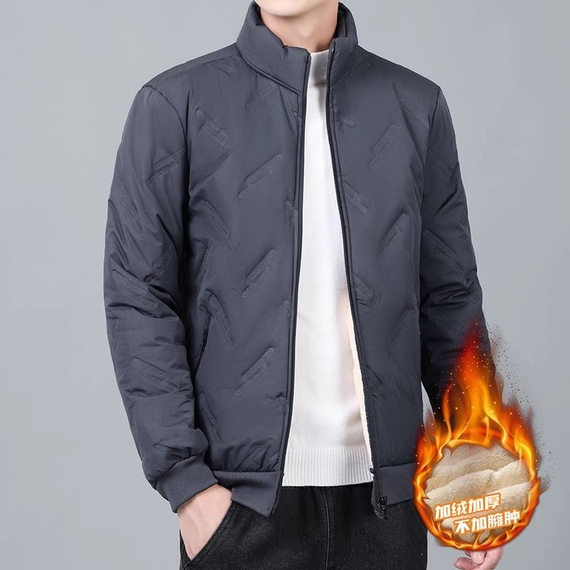  Thiened Lamb Velvet Fce Lined Cotton Jaet for Men Windproof Waterproof Warm Workwear for Autumn Winter Office And Casual 