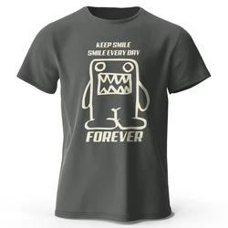 Men's Keep Smile Every Forever Letter Printed 100% Cotton Classic Vintage Funny T-Shirt for Men Women Sportswear Tops Tees