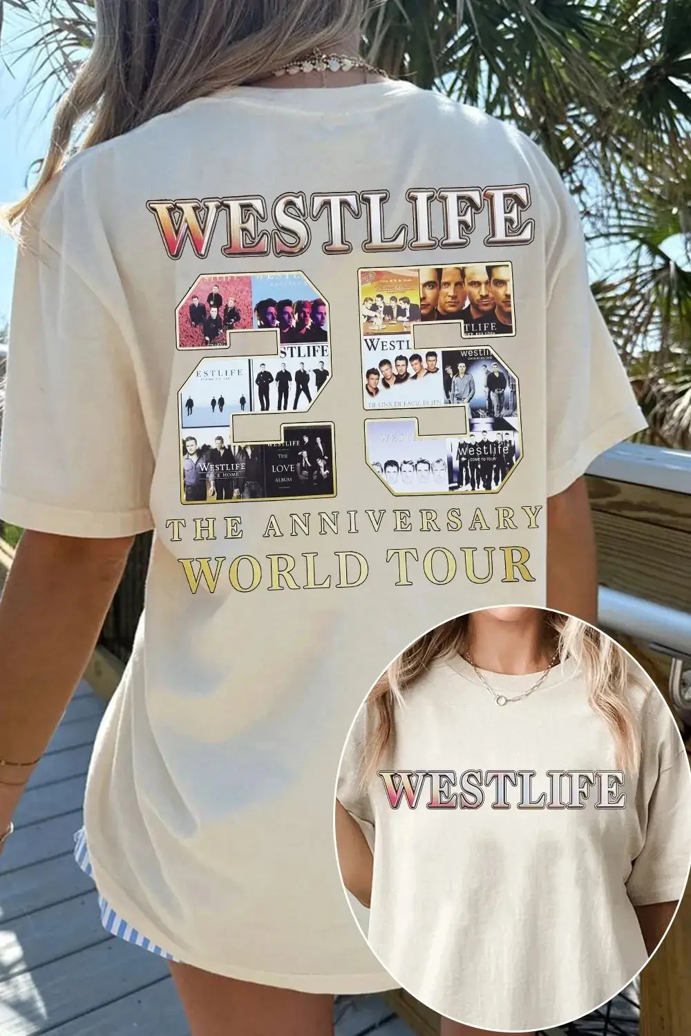 Westlife 2026 The Classics Tour 25th Anniversary T-Shirt Fans Geschenk O-Ausschnitt Lässige, lockere, kurzärmelige Outdoor-Mode-Tops Unisex – Detail 3