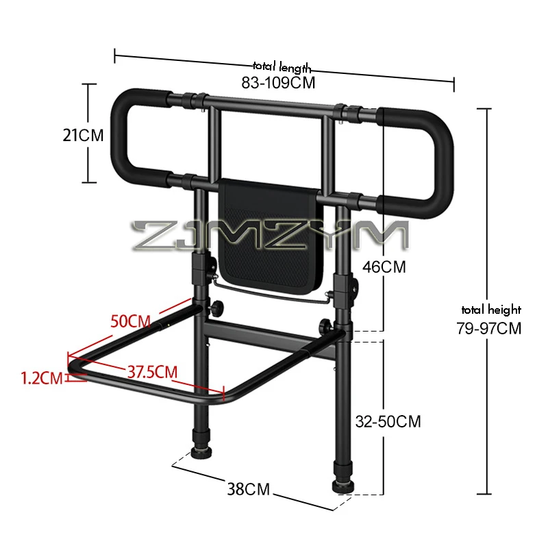 가정용 접이식 노인 침대 가드 난간 리프트 유형 침대 옆 난간 부스터 조정 가능한 확장형 보조 장치를 깨우다