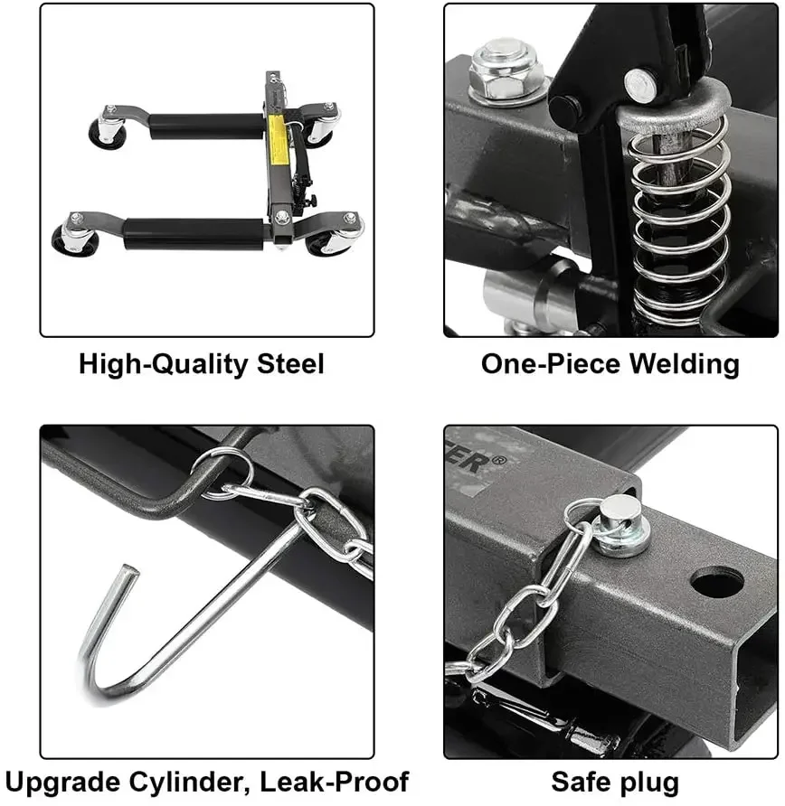 Hydraulic Car Mover, 12-inch Aluminum Tube, 1500lbs, Small and Easy To Carry, Vehicle Handling, Pedal Type, Multi-scene Use