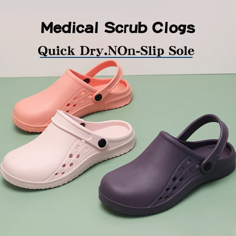 Hot Sale Medical Slipper Women Nurse Clogs Light Weight Doctor Shoes Non-slip Dentist Nursing Clogs EVA Garden Work Slippers