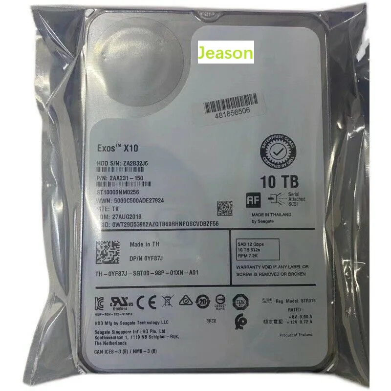 

Для DELL 10TB YF87J 7,2 k 12 Gb/s NL SAS 3.5in 512e HDD 0YF87J ST10000NM0256